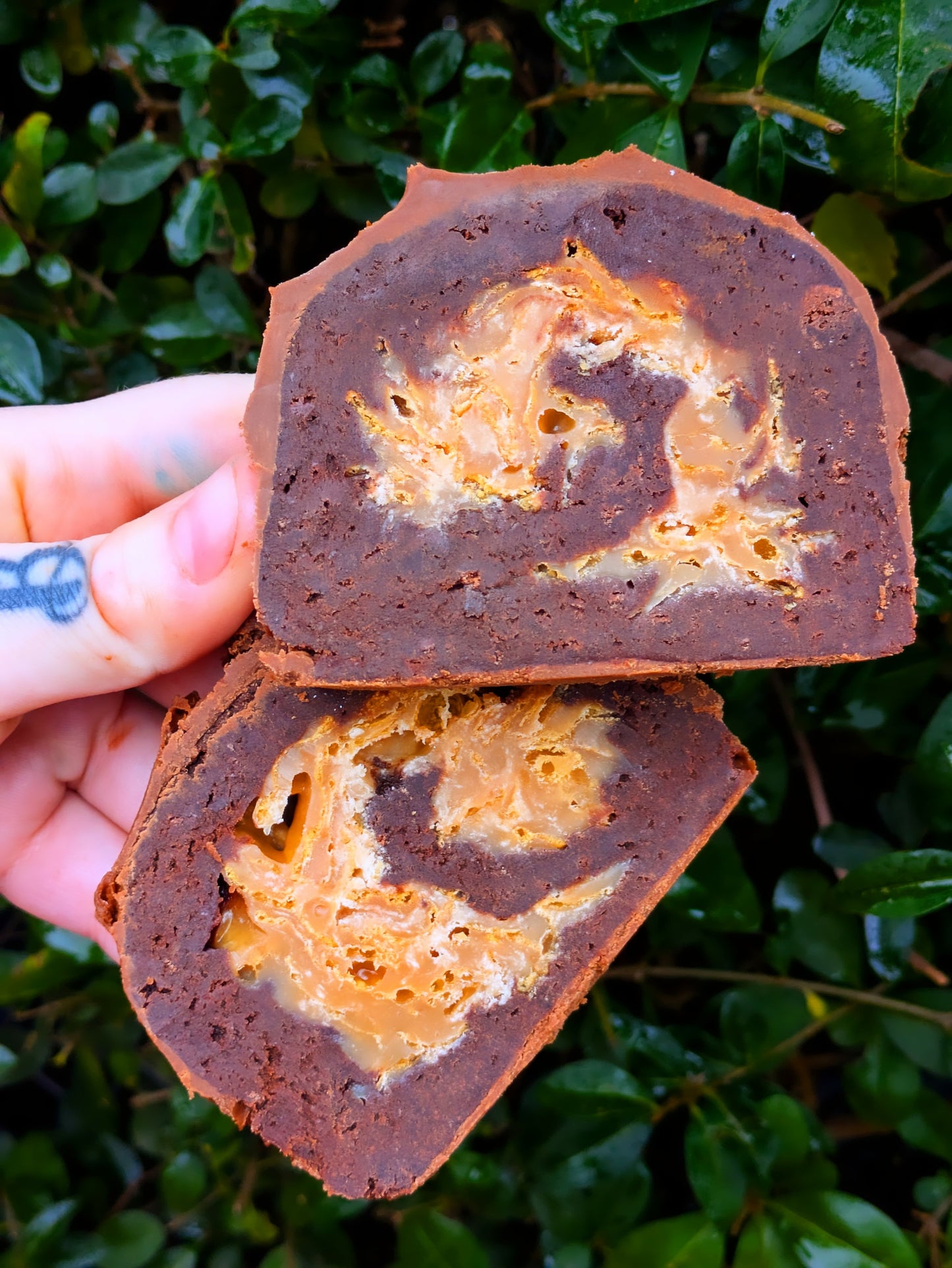 CARAMEL CORNFLAKE BROWNIE YULE LOG