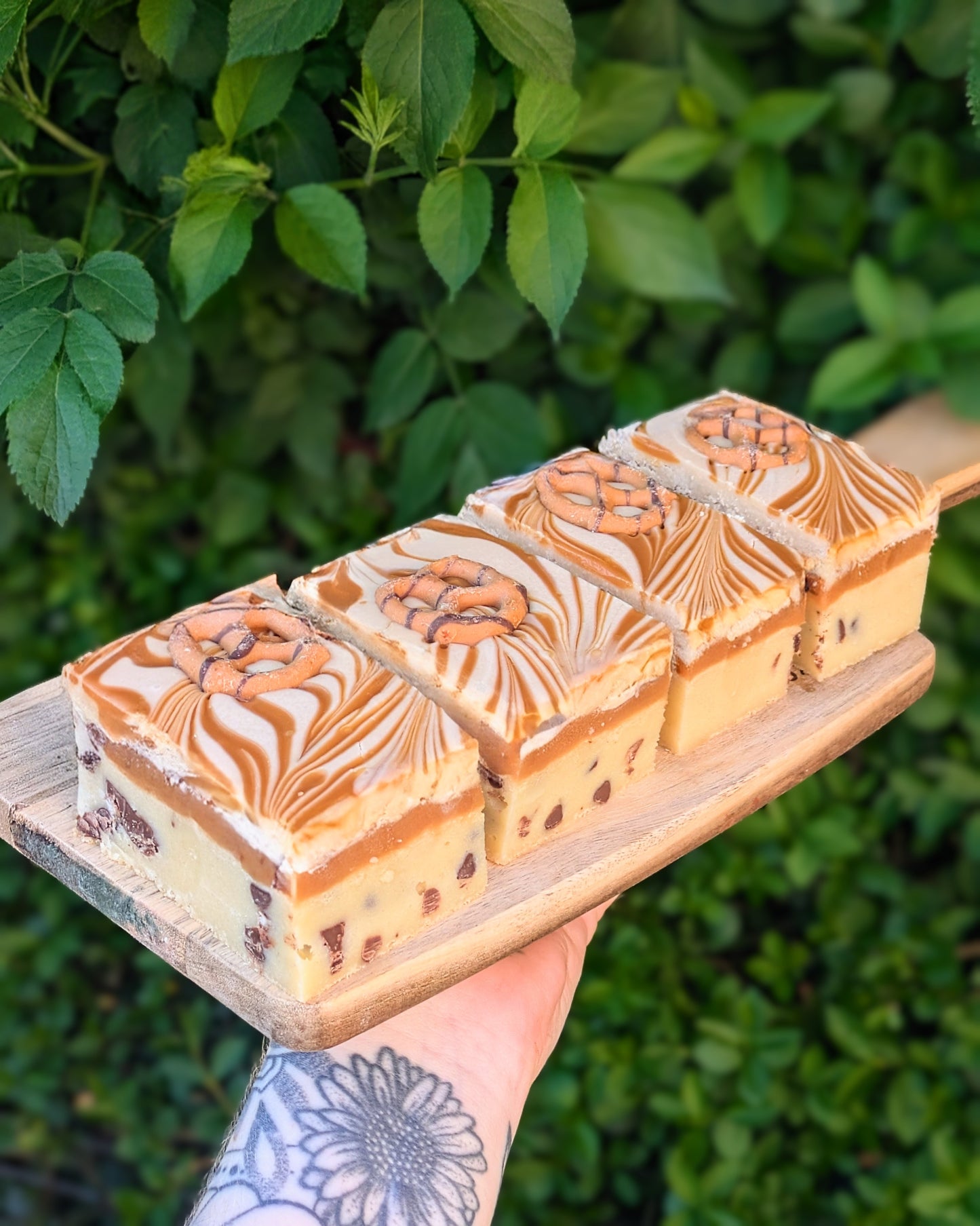 SALTED CARAMEL PRETZEL MILLIONAIRE BLONDIES